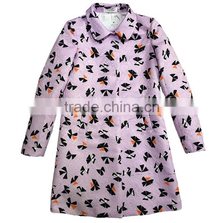 China latest New fashion designs cheap prices long pink ladies coat for women