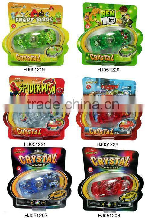 Flash crystal car with 3 LED light