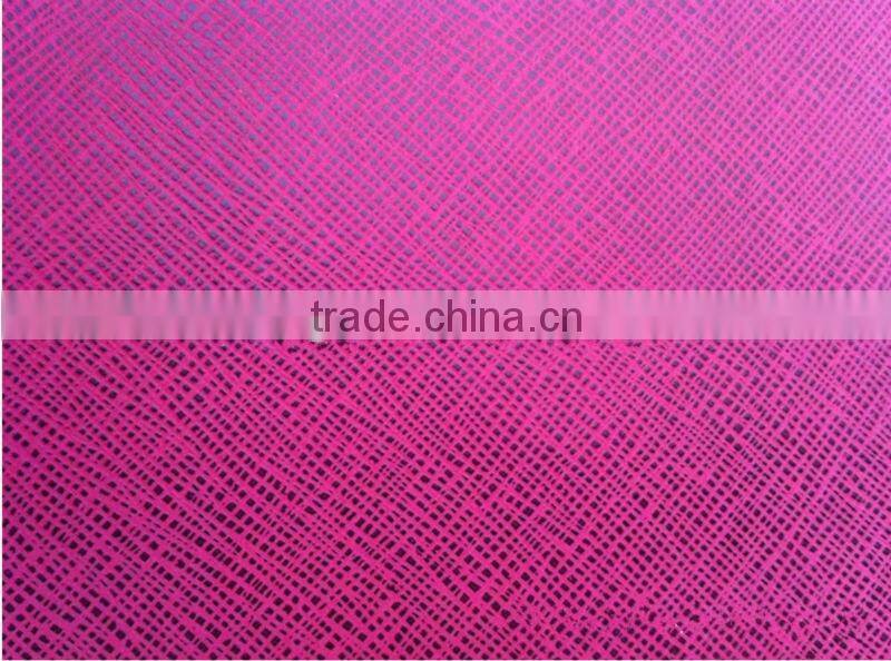 Artificial PVC cross pattern /Toothpick grain leather for shoese ,bag ,handbag....