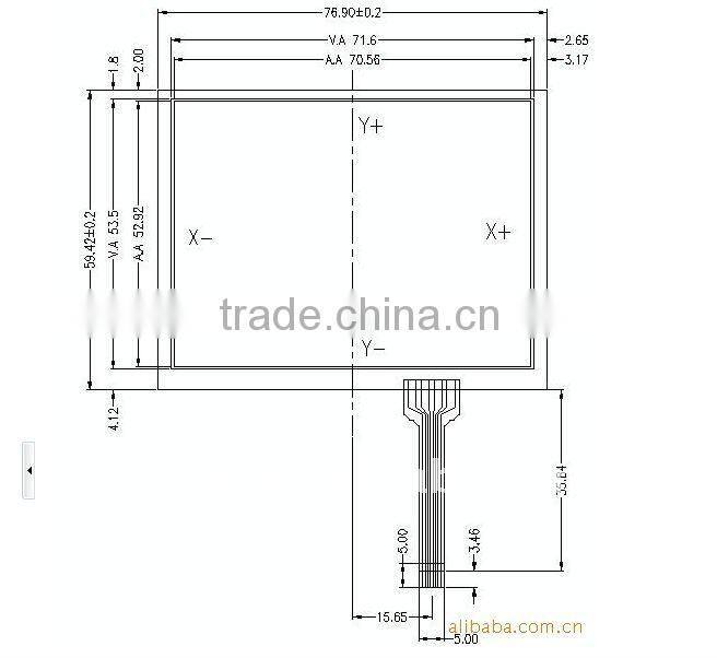 4-wire 5 v dc voltage 4.7 inch touch panel resistive touch screen Used in navigation
