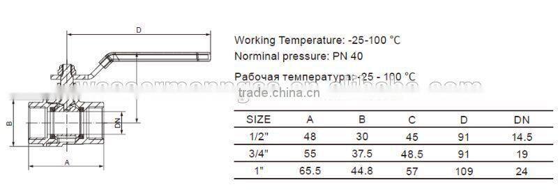 Full Port Ball Valve With T-Handle (With Interior - Exterior)