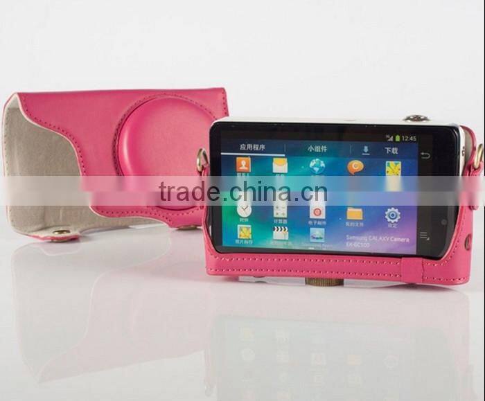 Factory competitive price red leather mini Camera Bag in Dongguan