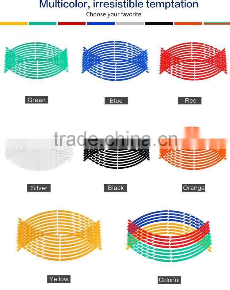Reflective wheel stickers for motorcycle rim stripes 18 inches decoration