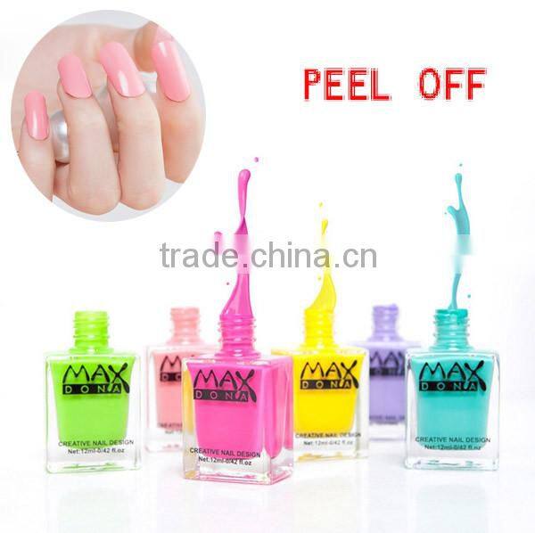 2016 new fashion peel off water based nail polish accept OEM
