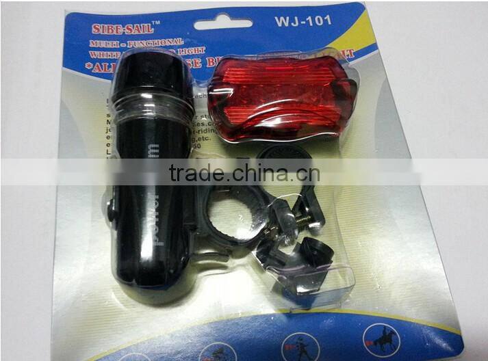 2016 1Set Waterproof 5 LED Lamp Bike Bicycle Front Head Light+Rear Safety Flashlight Black,