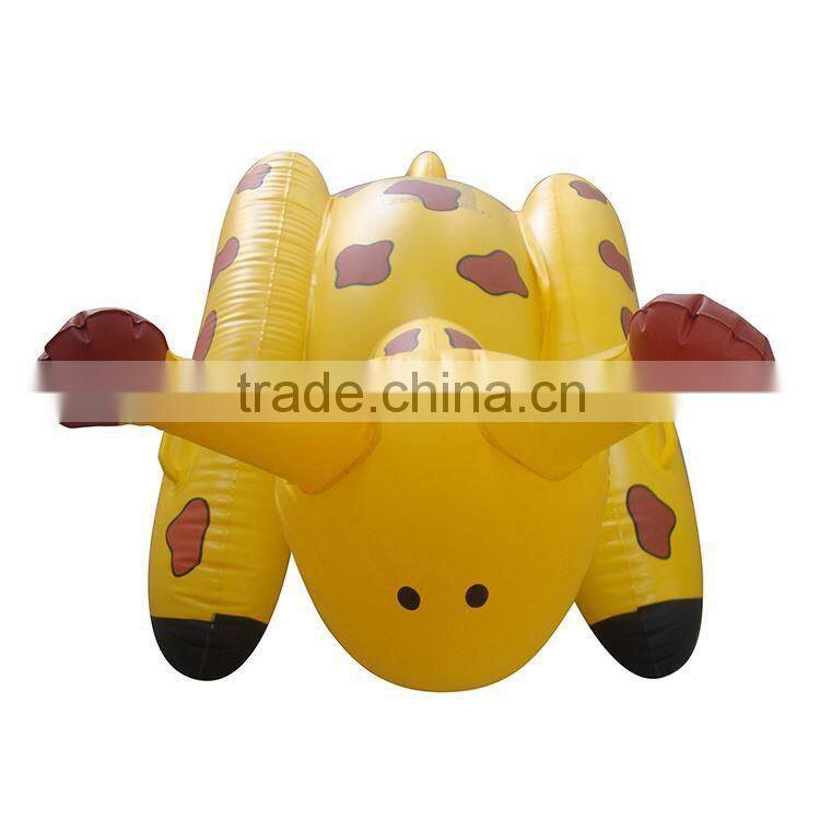 new design giraffe inflatable ride-on raft,giraffe pool float for kids