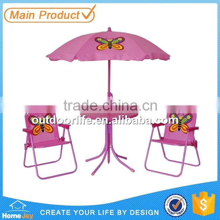 Pretty indoor or outdoor used kids patio 4pcs set, children metal table and chairs, kids furniture