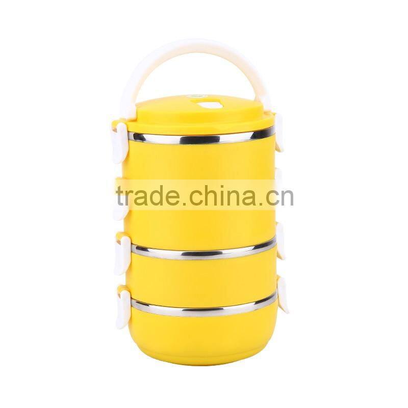 4 layer free combination stainless steel & PP thermal insulated lunch box with lock