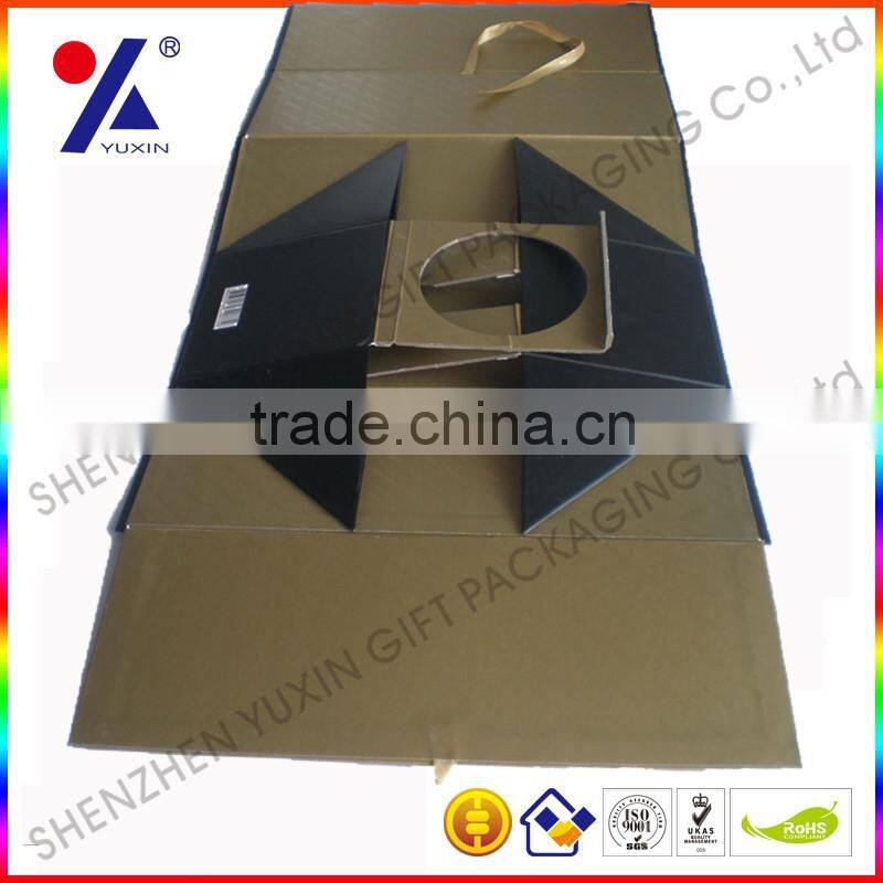 Luxurious paper red wine box /foldable box/Factory price/MOQ1000pcs/Free sample