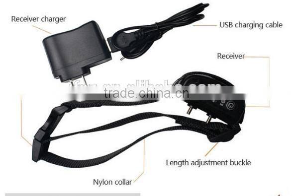 PVC material rechargeable high medium low 3 level dog training shock collar with anti bark