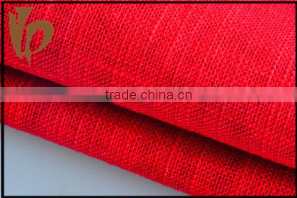 new products wholesale dark red recycled heavy linen cotton fabric for coat