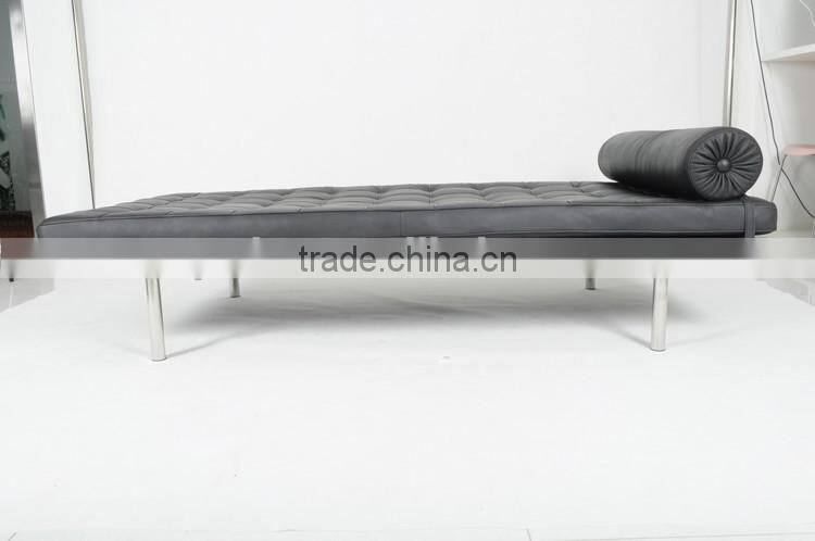 Buy 2016 luxury replica leather black mies van der rohe barcelona daybed