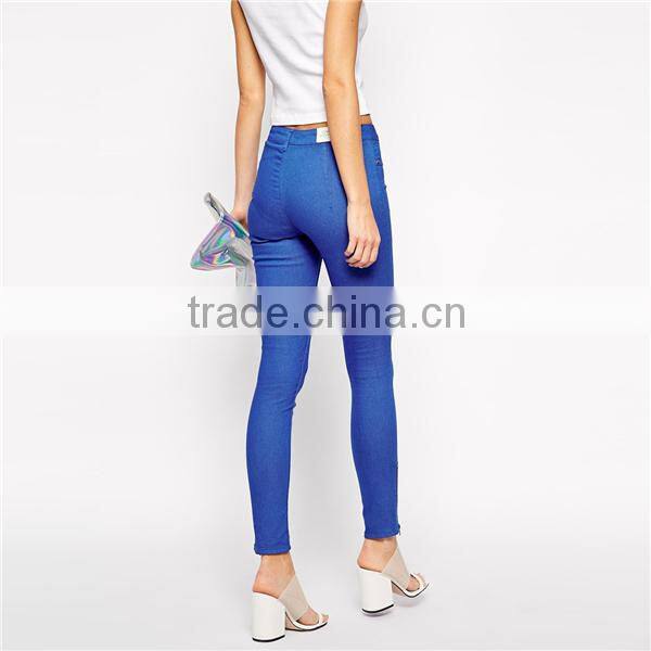 cheap zip detail skinny women china jeans factoryJXH260