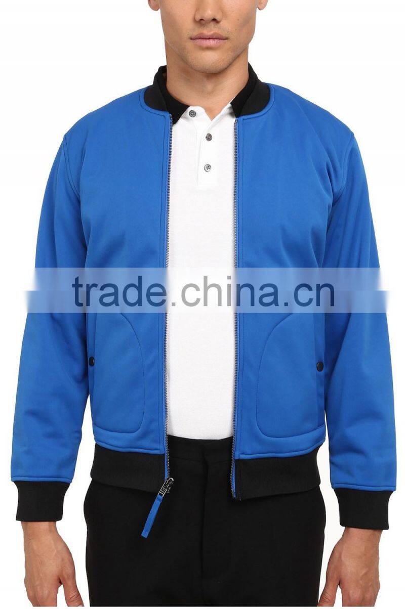Ramax Custom Men Classic Front Zip Bomber Neoprene Jacket