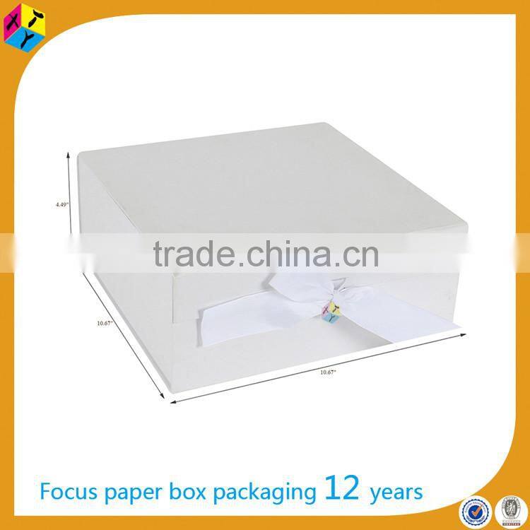 white rectangle matte ribbon folding paper gift packing box