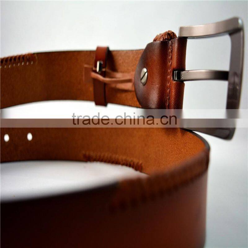 unsex high quality 100% genuine cowhide leather with braid loop belts