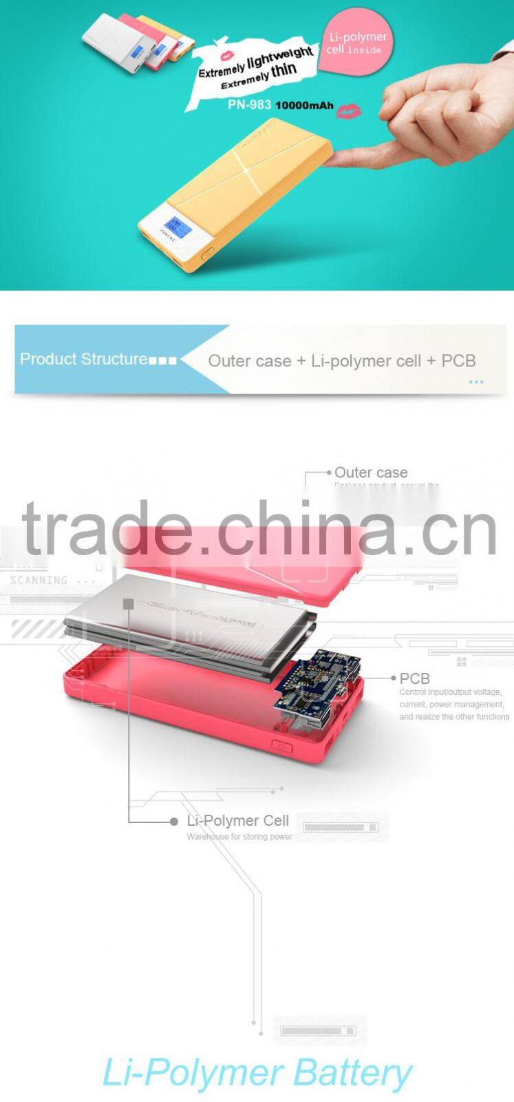 High Quality Original PINENG Powerbanks, Hot Selling Pineng Power Bank 10000mAh, Genuine PINENG Power Bank for Mobile Phones
