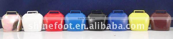 2inch metal cowbell A9-C01 in many colors with logo printed and leather strap for promotion(E124)