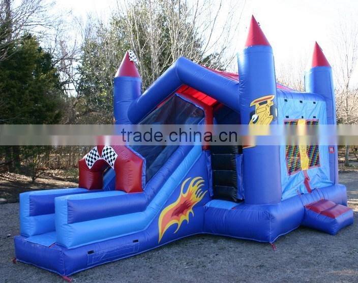 Inflatable race car bouncer combo with slide