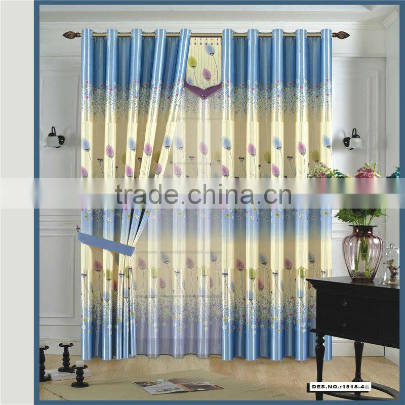 New blackout printed fabric with curtain net from China manufacturer