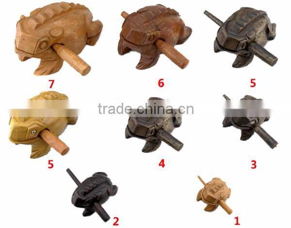 singing decorative wooden croaking frog