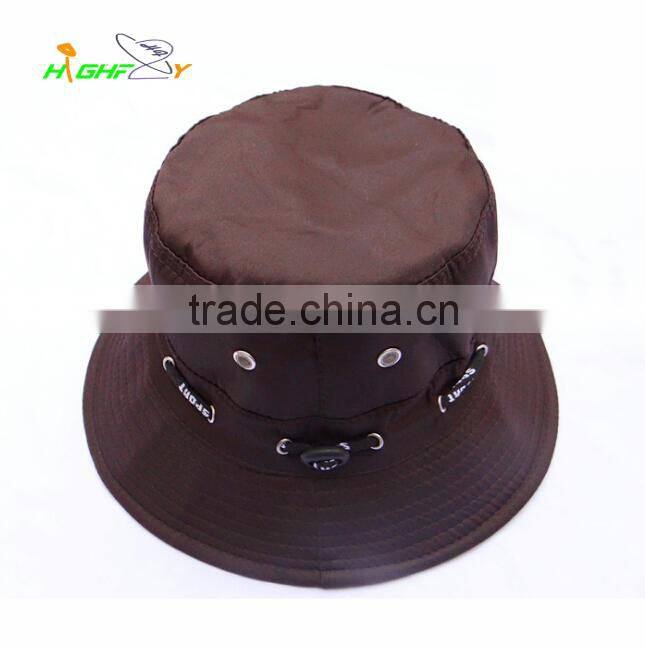 China manufacture polyester fabric pure color outdoor activities Panama bucket hat