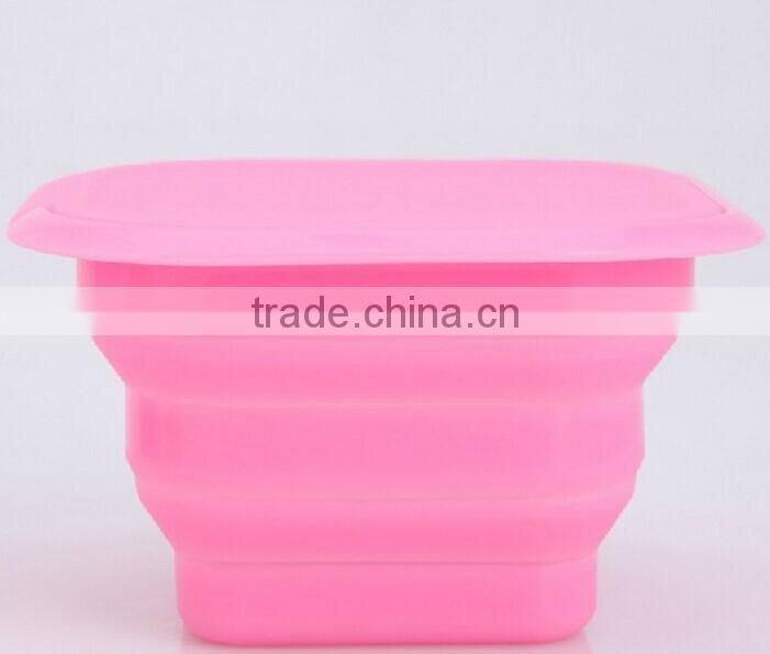 Microwave Oven Safe Silicone Collapsible Snack Box Lunch box food container travel bowl