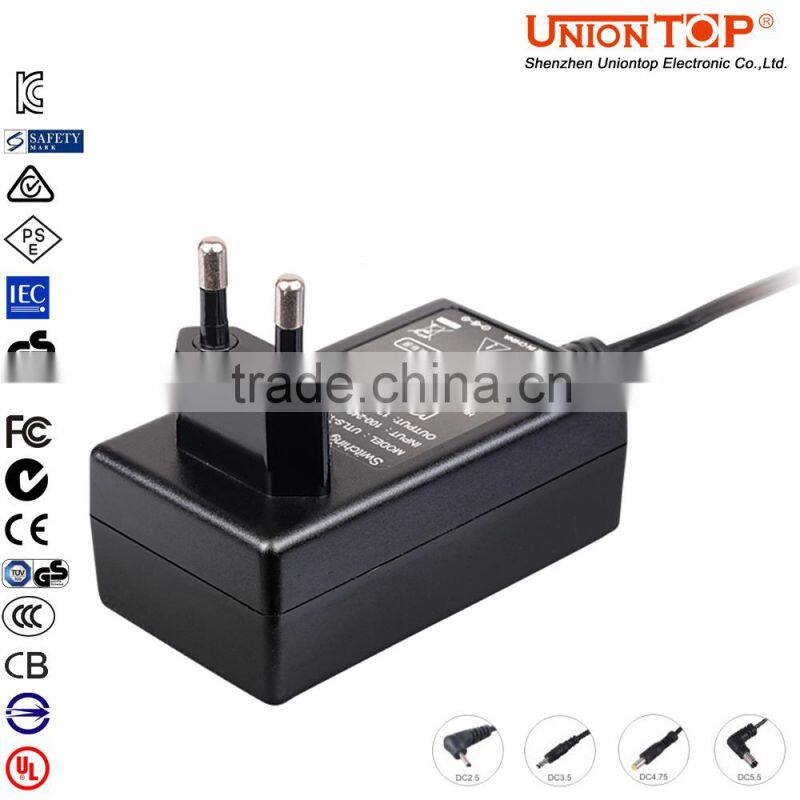 Multiple Plug Universal 12V 3A Power Adapter CE FCC RoHS Certificated