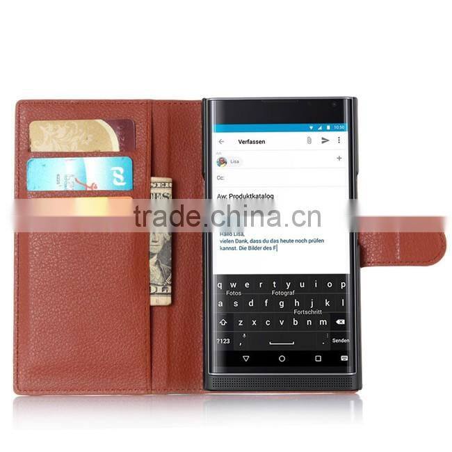 Best for blackberry priv phone case flip wallet case with card slots and phone holder function