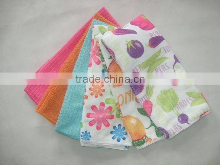 custom print cleaning towel tea towel microfiber towel set wholesale