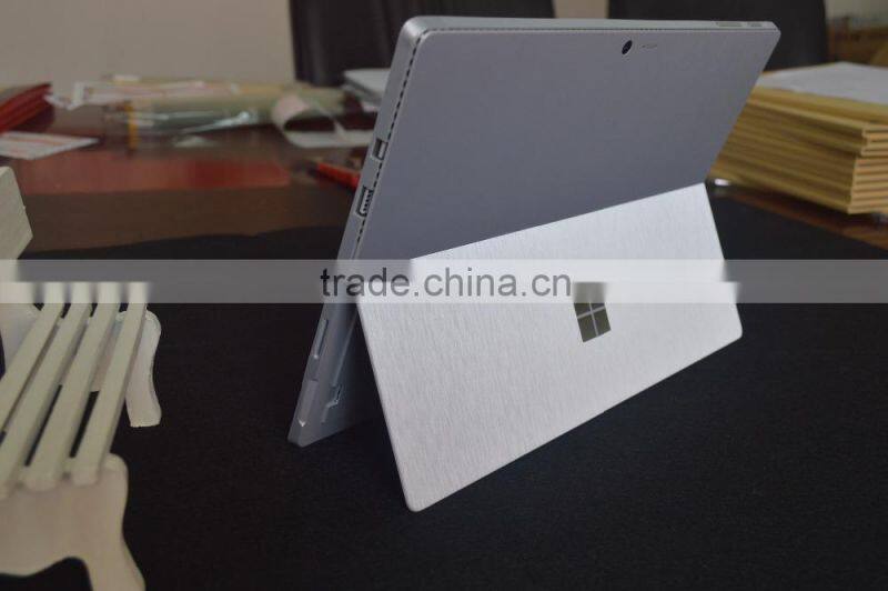 Wholesale full coverage Brushed silver skin sticker for Microsoft surface pro 4 pro 3