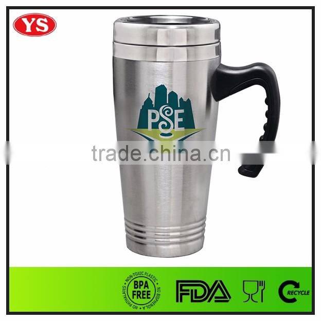 16oz insulated custom stainless steel coffee mugs with handle