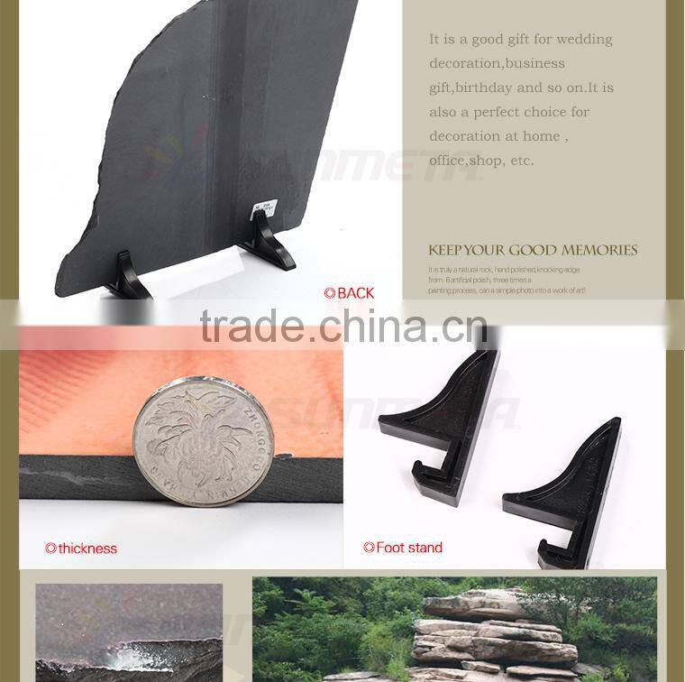Sunmeta cheap supply irregular shaped 30*30cm heat press rock slate photo(SH-34)