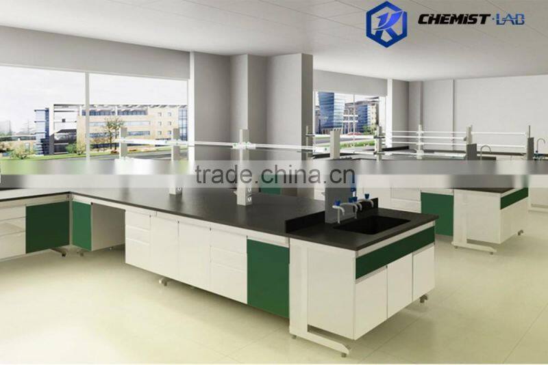 ChemBench Reserch Institute Laboratory Steel Central Bench w/ Fume Extraction, 1800lbs Capacity 48-60'' Depth x 30-36'' Height