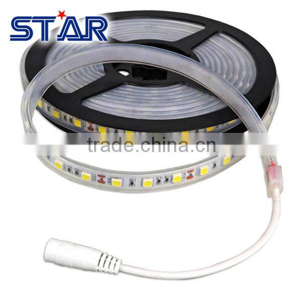 SMD 5050 60led/m warm white flexible led strip with silicon tube cover waterproof IP66