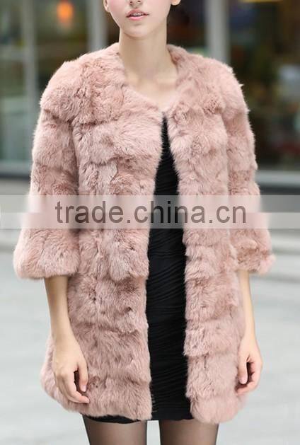 Fancy Graceful Women Fur Winter Coat Knitted Sheep Coat