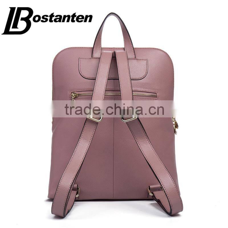 cowhide genuine leather travel backpack women mini backpack bag laptop