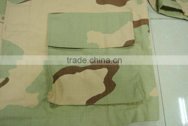 hot sale 60% cotton 40% polyester ripstop yellow tone desert camouflage USA army battle dress uniform
