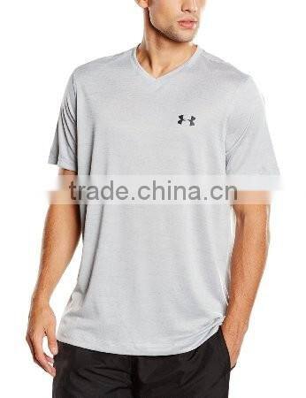 Wholesale Men's cotton spandex V Neck T -Shirt