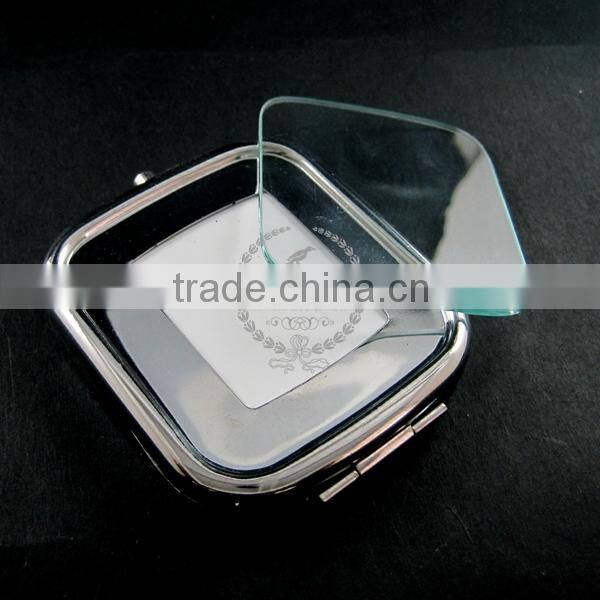 50x58mm setting size metal square blank base bezel silver compact pocket mirror tray with glass cabochon 1991015