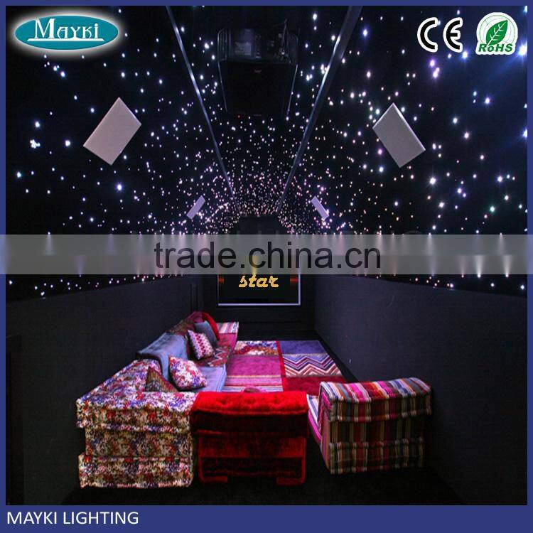 Decorative fiber optic lighting with 600pcs mixed diameter fiber cables and twinkle effect