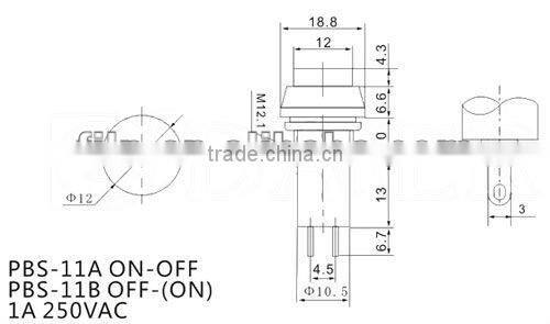 push button switch micro emergency YL6-8 small
