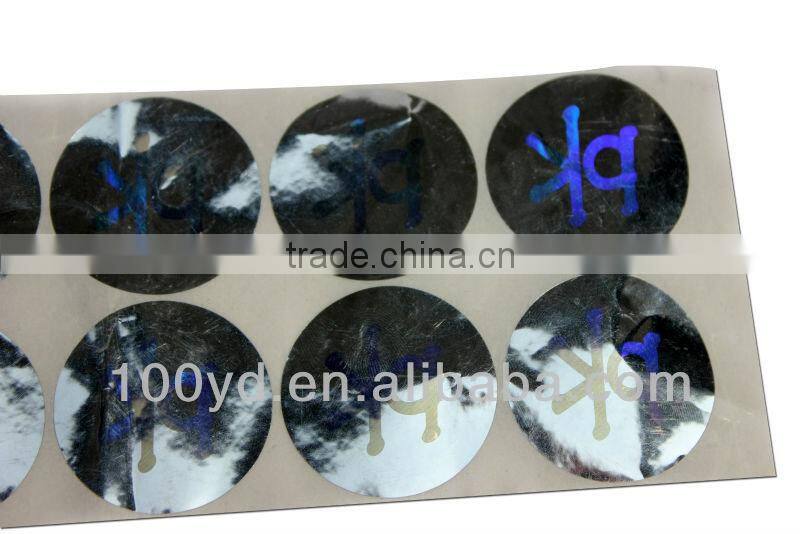 cheap custom removable aluminium foil destructive printed paper sticker