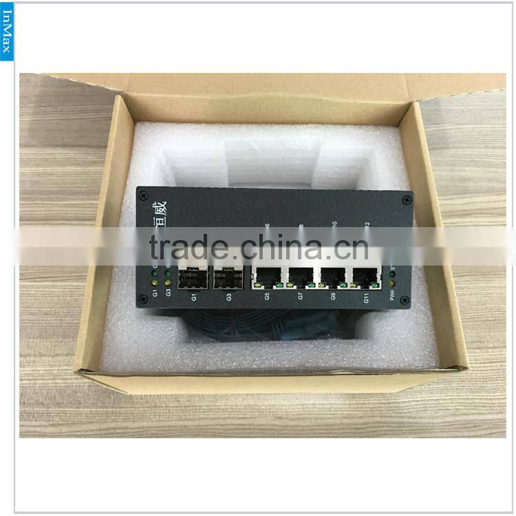 5 year warranty 4 Fiber Port and 8 RJ45 Port Din-rail Managed Gigabit Industrial Ethernet Switch i712A