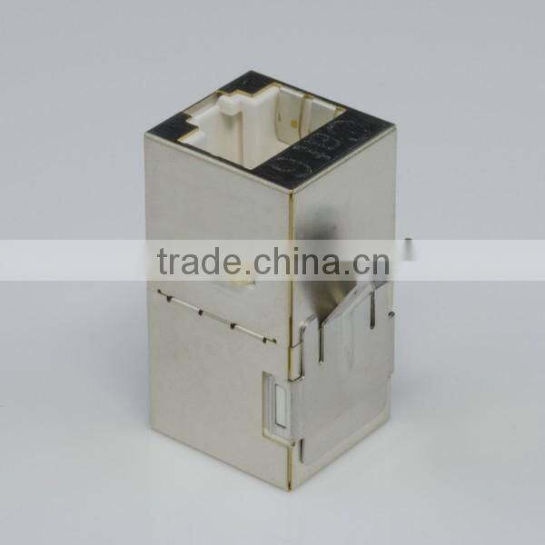 Taiwan Supplier RJ45 8P8C Cat6A 180 Degree Shielded STP Straight Keystone Coupler