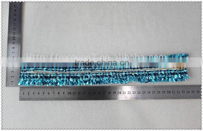 Hot sale new design promotional tweed lace with zipper