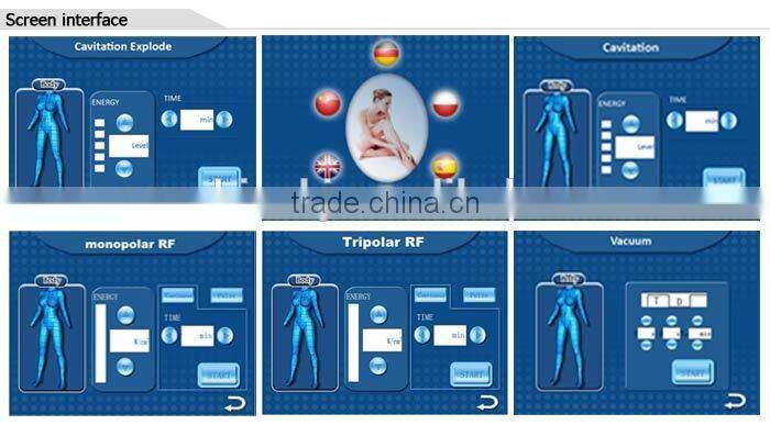 Hot selling CE TUV approved 5 in 1 weight loss slimming cavitation rf vacuum ultrasound machine parts