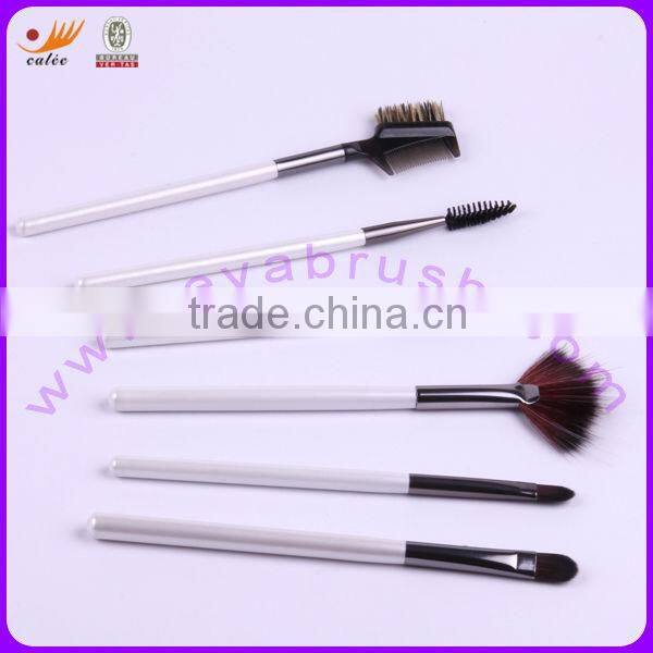 Latest Fashion Pearl White Travel/Portable Cosmetic Brush Set with Real Hair & Nylon hair