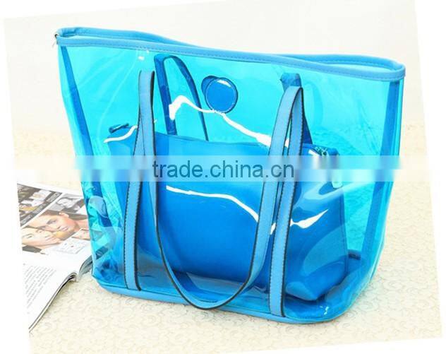 Wholesale Cheap Ladies Jelly Transparent Handbag Organizer Shoulder Bag