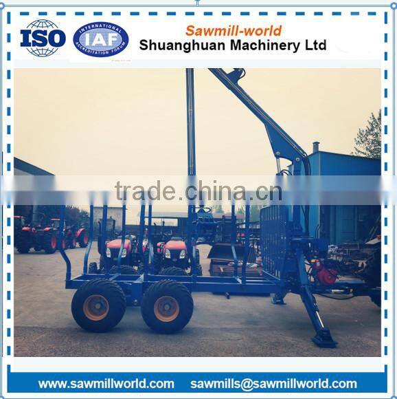 PTO/ GAS/ Diesel Engine Wood loader machine log crane with trailer in china